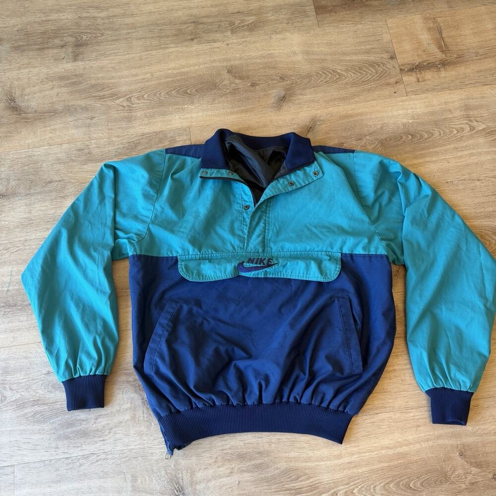 Vintage 1988 Nike Olympic Seoul Anorak Pullover Jacket Blue Teal NO TAG Fits M/L
